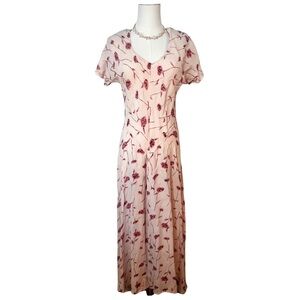 Vintage 90s Pink Floral Dress